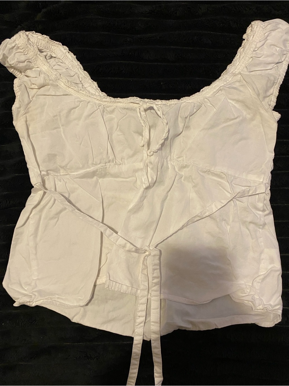 Brandy Melville White Peplum Tie-Front Blouse